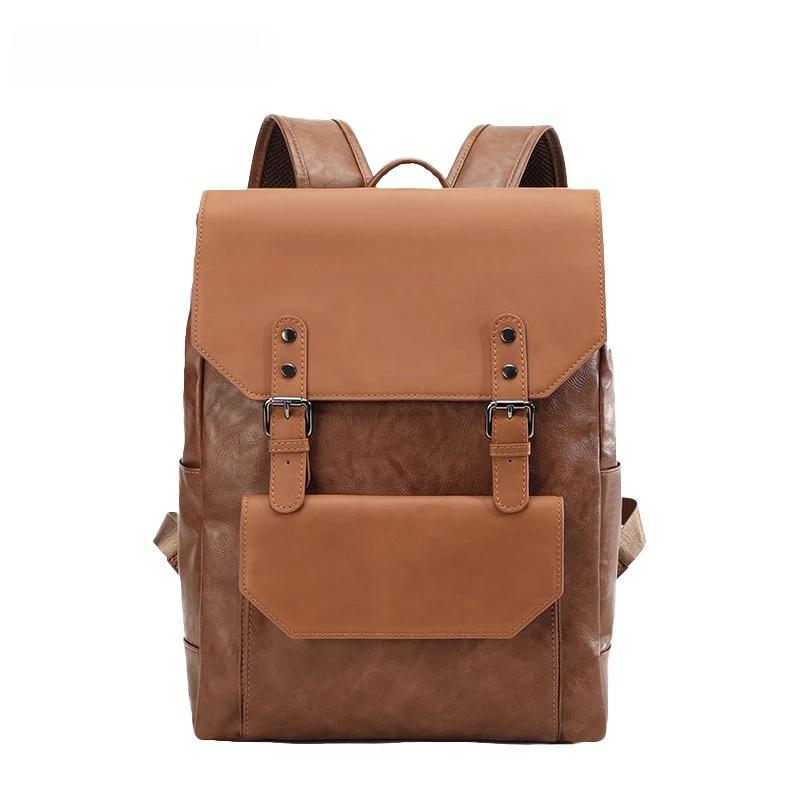 

British style business travel commute computer backpack, retro college student schoolbag