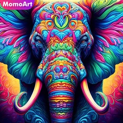 MomoArt New arrival Diamond Embroidery Elephant DIY Mosaic Animal Picture Rhinestones Beaded Painting Handicraft