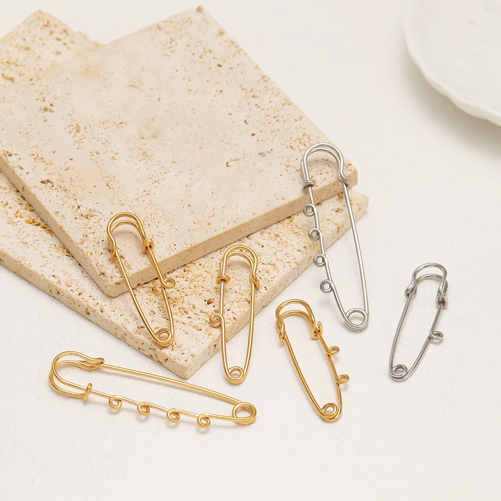 5pcs Stainless Steel Multi Holes Safety Pin Brooch Pin Fasteners Connectors for DIY Handmade Jewelry Clothing Making Accessories image 5
