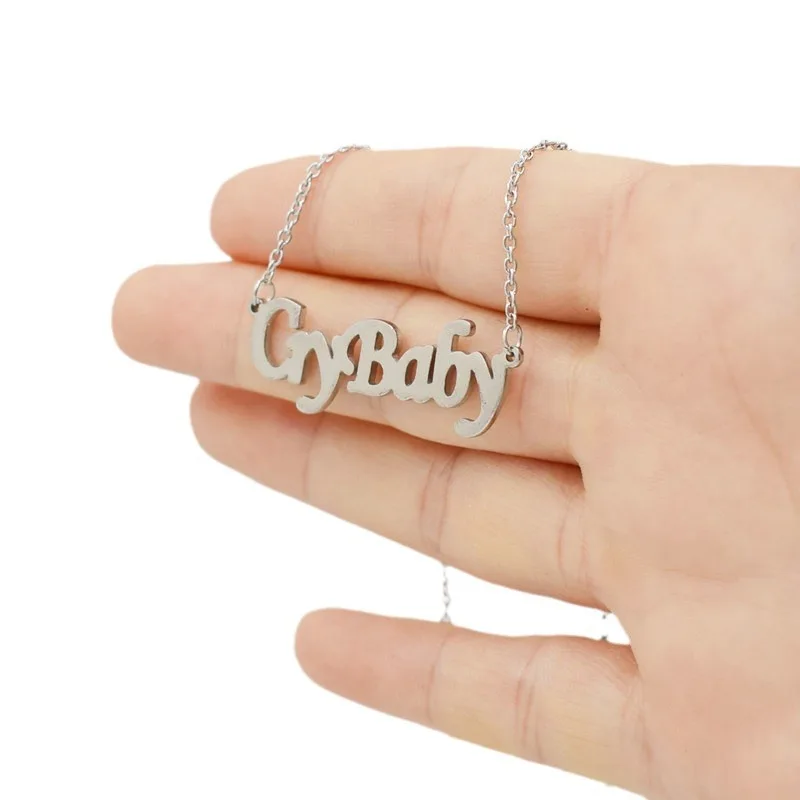 Cry Baby Melanie Martinez Necklace 2024 New Fashion Simple Stainless Steel Pendant Jewelry for Song Fans Birthday Gift