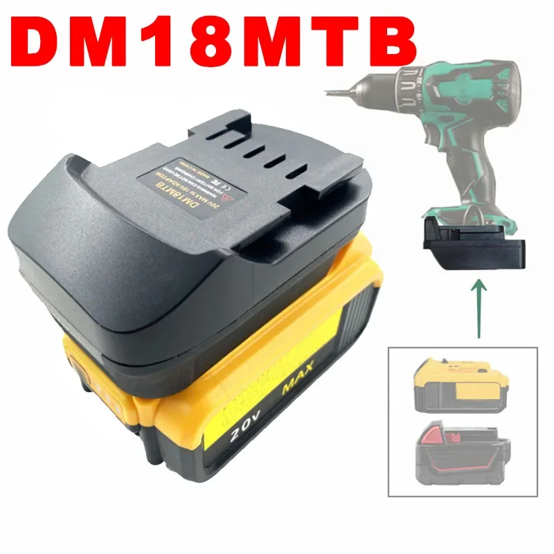 Adapter akumulatora DM18MTB do akumulatorów Dewalt/Milwaukee 18/20 V z akumulatorami litowymi Metabo 18 V Power Tools