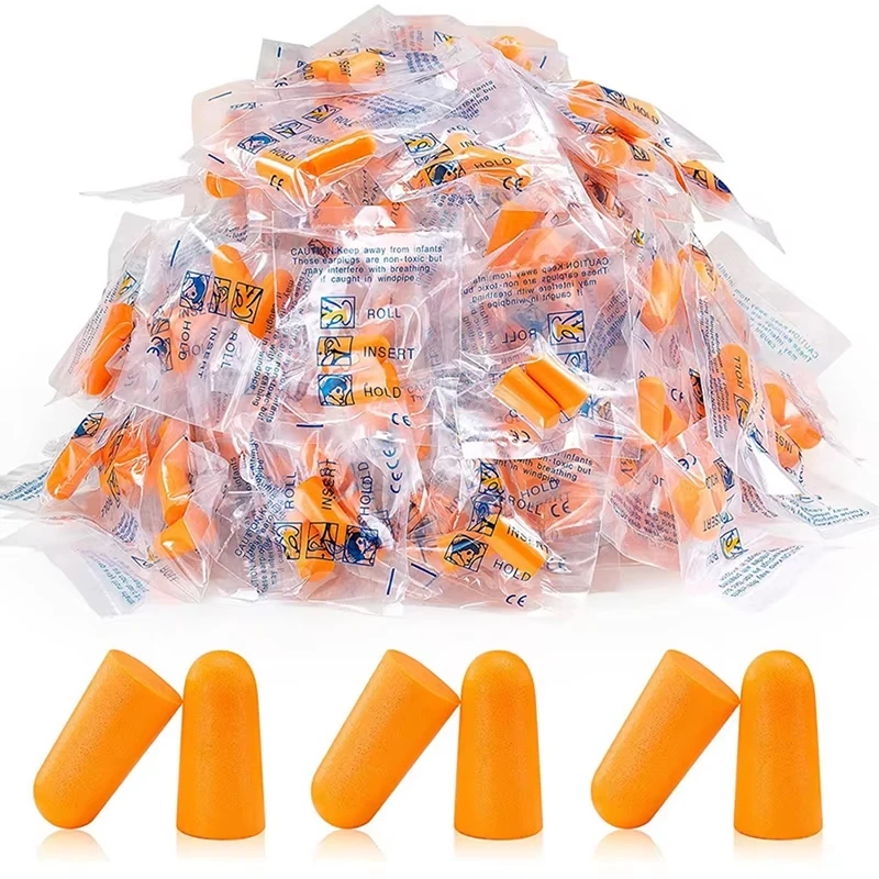 10 Paris-100 Paris Sponge Soundproof Earplugs, Rebound Earplugs, Hotel Factory Workshop Soundproof Earplugs, Sleep Aid Earplugs Set, Individually Packaged, Reusable