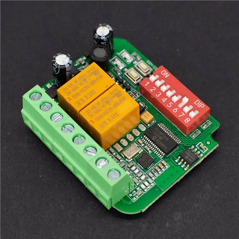 AB25-Universal Garage Door Receiver Rolling And Fixed Code & Learning Code Remote Control Controller 2CH Relay