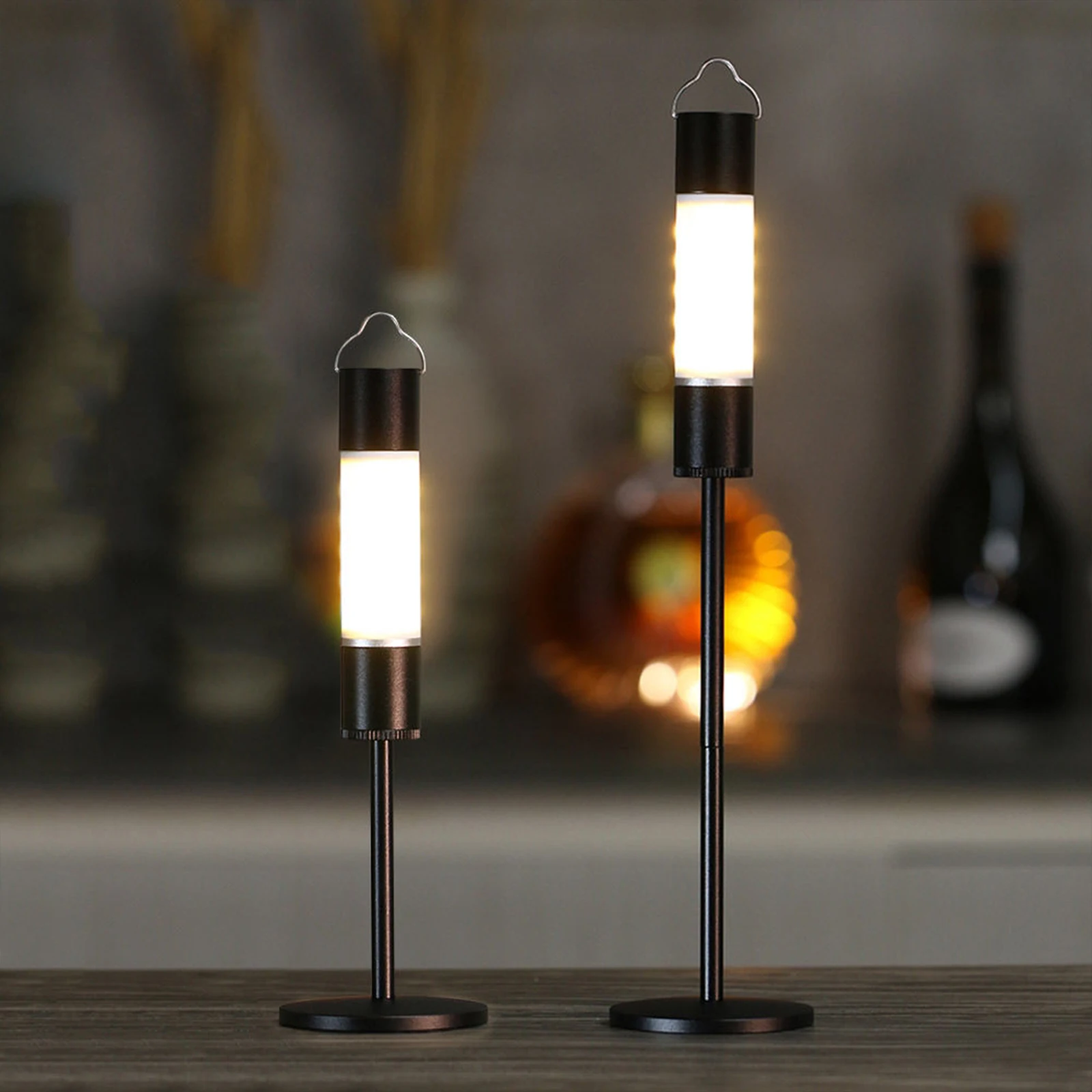 حامل ضوء التخييم سبائك الألومنيوم المحمولة سطح المكتب حامل مصباح فانوس خارجي قوس للتخييم في الهواء الطلق #1