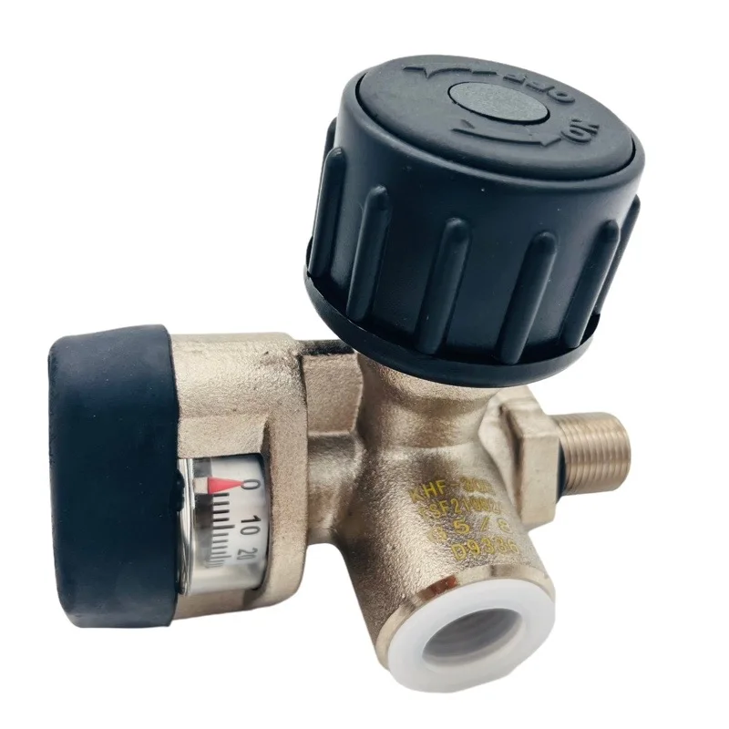صمام SCBA مع مقياس 300bar DN3 لأسطوانة Rebreather M18 * 1.5 KHF-30B مقاوم لـ Selflock