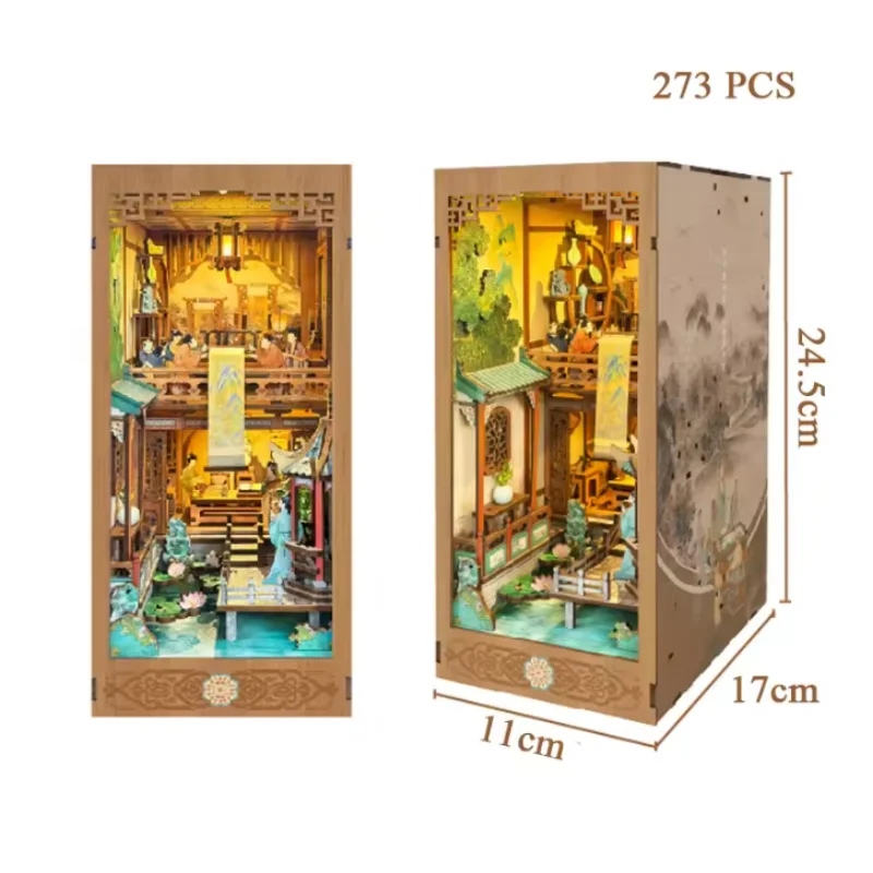 OUZEY Libro de pintura china Nook DIY, casa antigua 3D activada por sensor, regalo de arte clásico para adolescentes