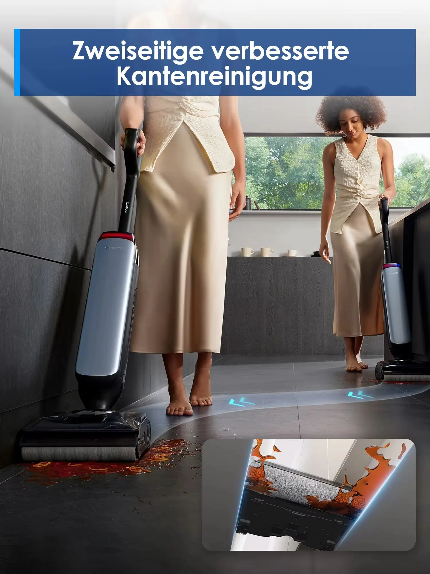 Tineco Floor One S9 Artist Odkurzacz na mokro i sucho, ssanie 22 kPa, napęd Omni 360°, konstrukcja zapobiegająca splątaniu, samooczyszczanie, wydłużona żywotność akumulatora, czas pracy 50 min, — Zdjęcie 3 z 3