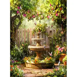 GATYZTORY Paint By Number Fountain Landscape For Kids Adults Handpainted Painting Diy Sea Kits Drawing On Canvas Home Decor