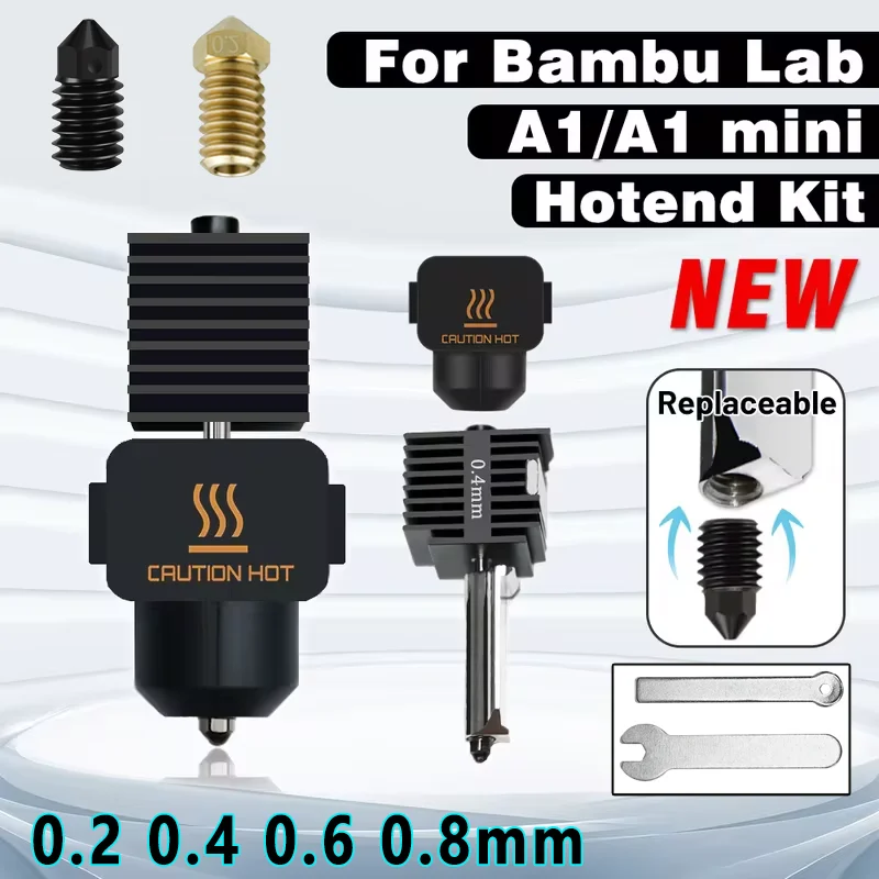 For Bamboo Lab Clone Hotend Replace Nozzle Bamboo Lab Hotend Heatsink A1 Mini Nozzle Hot End Assembly Print Head Hardened