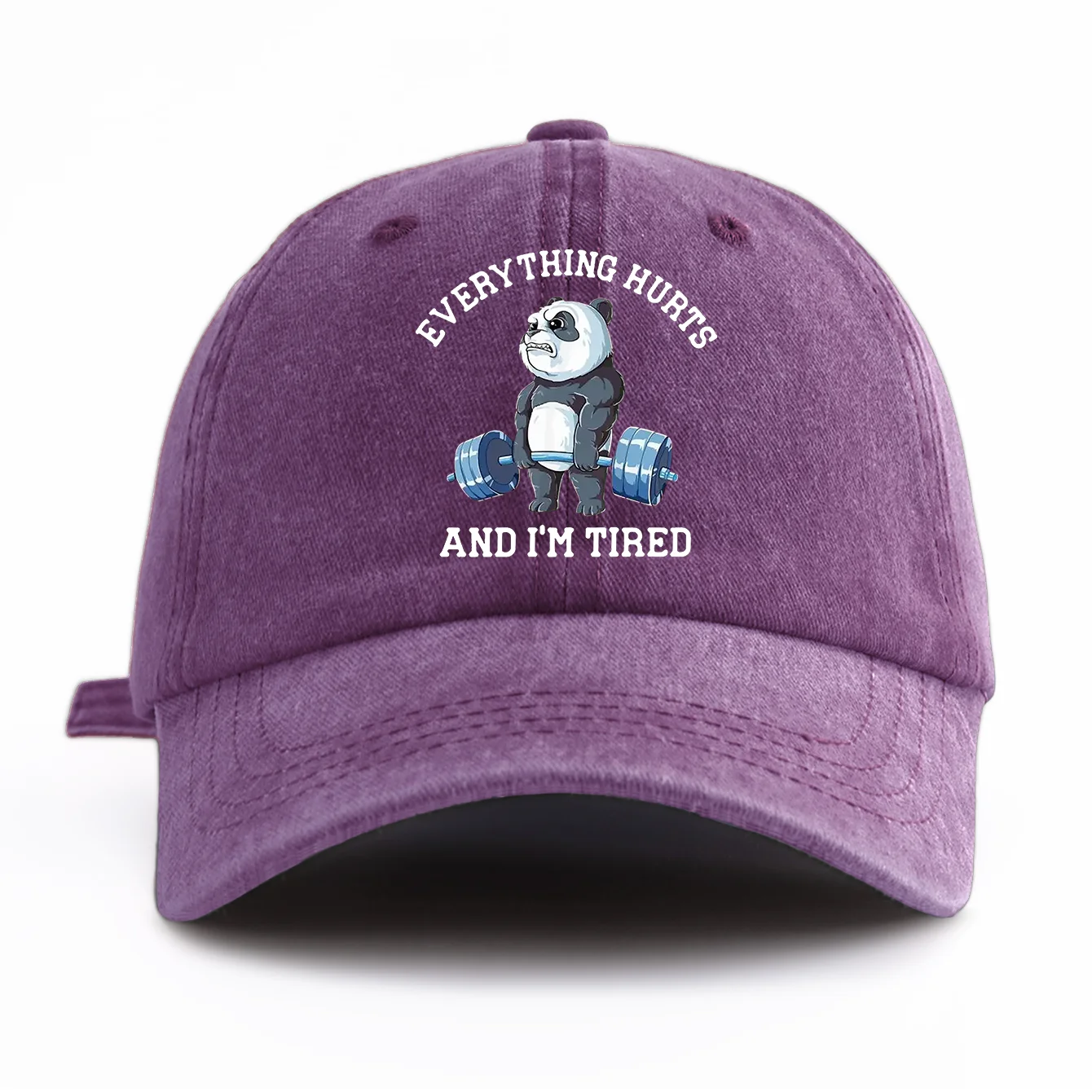 1pc PANDA Print Washed Baseball Cap for Adults,  Minimalist Retro Style Casual Soft Adjustable Dad Hat, Perfect As Gift