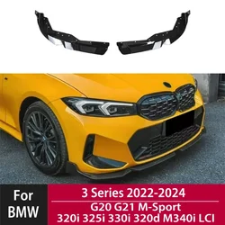 Car Front Bumper Splitter Lip Spoiler body kit Tuning For BMW 3 Series 2022-2024 G20 G21 M-Sport 320i 325i 330i 320d M340i LCI