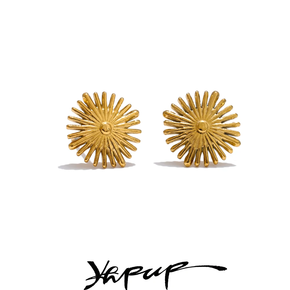 Yhpup-Boucles d'oreilles SION L en acier inoxydable pour femme, petite fleur, métal étanche, cadeau de bijoux attrayant polyvalent, 03/Stud