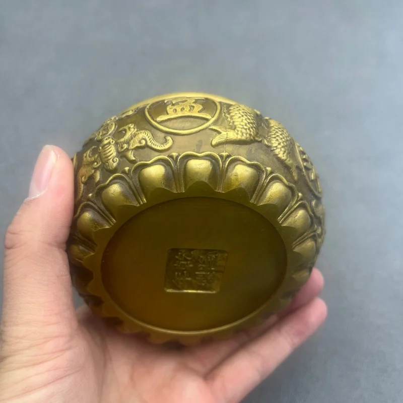 Antique brass treasure bowl and fortune jar craft gifts available for supply