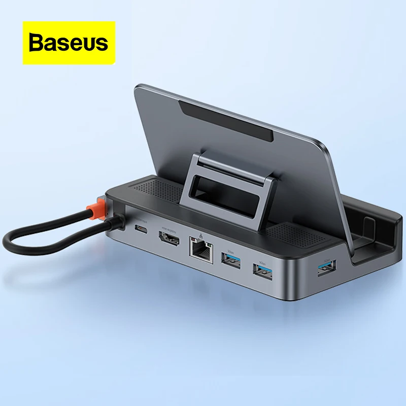 

Baseus 6 In 1 Multifunction HDMI Converter Is Applicable To Steamdeck USB 3.0 Game Projection Screen Mouse HUB Docking Station