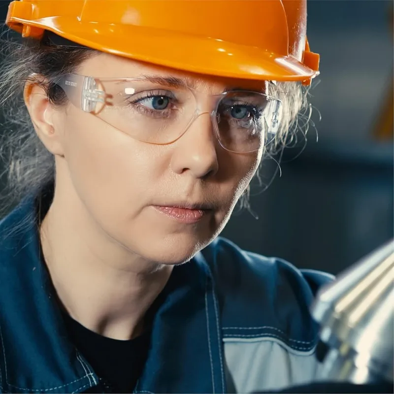 

Clear Safety Glasses Bulk of 48, Protective Eyewear for Men Women, ANSI Z87.1 Impact Resistant Eye Protection for Work, L