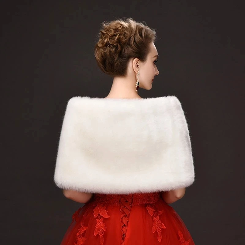 Elegant Warm Faux Fur Wedding Bolero Wedding Wrap Shawl Bridal Jacket Coat Accessories