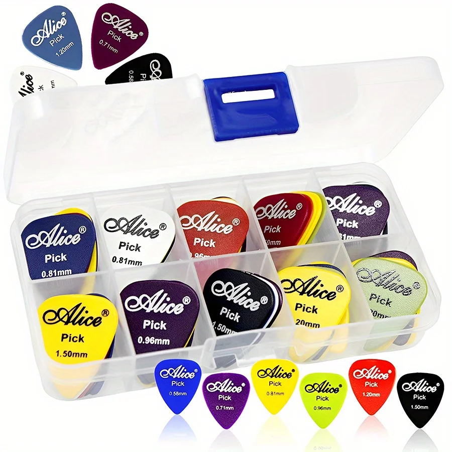 30pcs Boxed ABS Guitar Picks 0.58mm-1.5mm Mix Multi Thickness for Acoustic Electric Guitar Ukulele Bass String Instrument DDJ