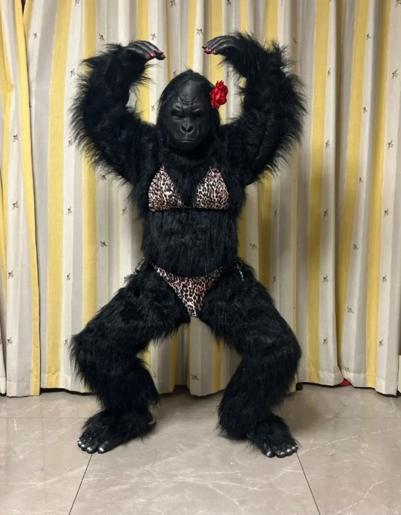 Adult King Kong Gorilla Mascot Cosplay Costume Party Plush Cartoon Clothing Big Monster Performance Outfit TikTok Live Streaming