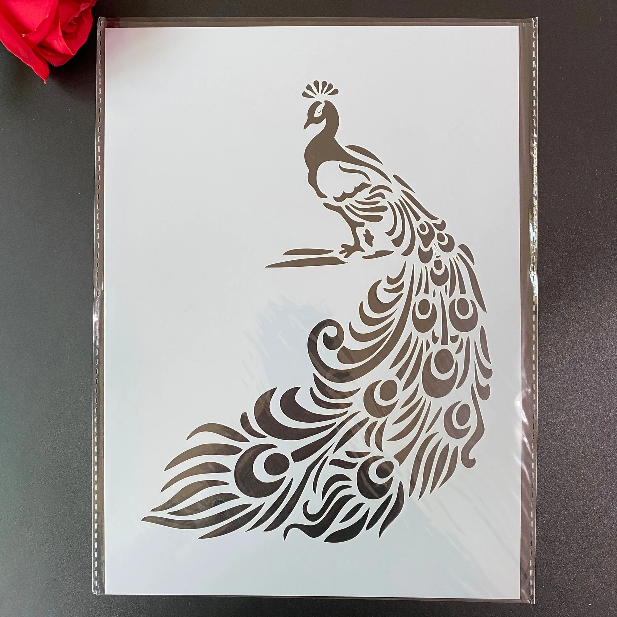 

DIY Stencils Wall Painting Scrapbook Coloring Embossing Album Decorative Paper Card Template A4 29 * 21cm Animal peacockl