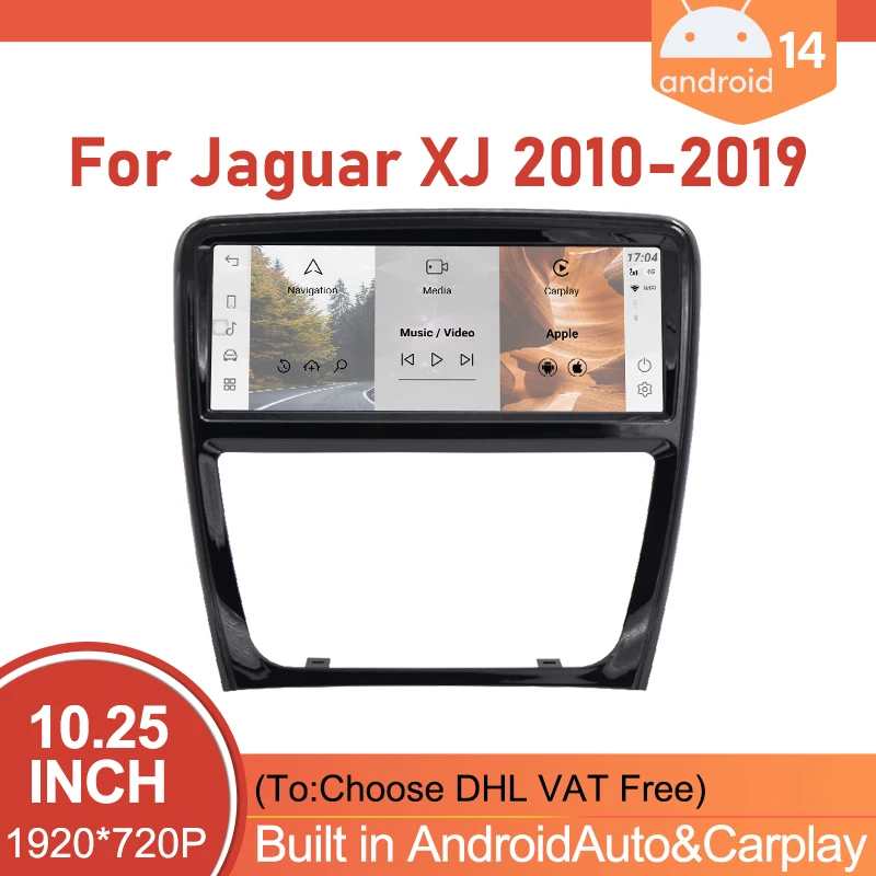 Car DVD Radio Multimedia Player GPS For Jaguar XJ 2010-2019 2DIN Car Play Android 14 128G Wireless Carplay Auto Navigation