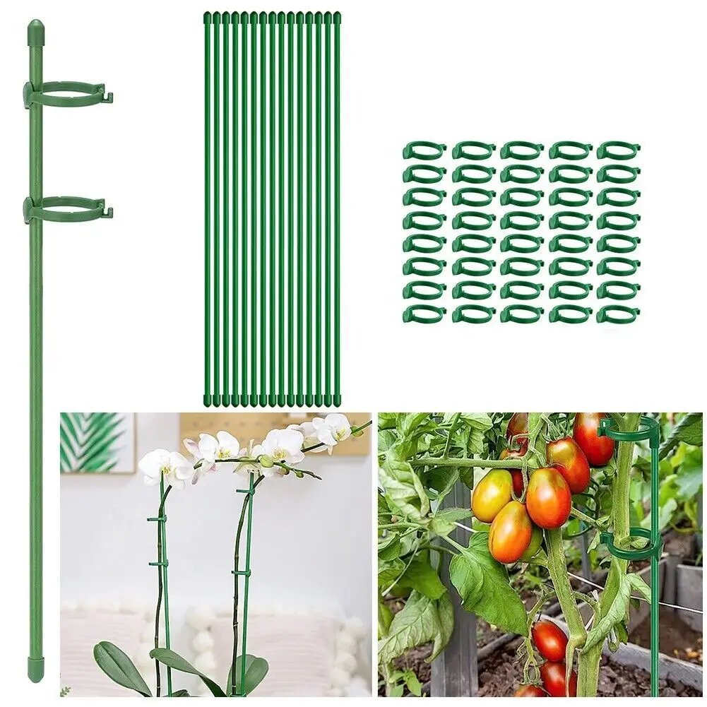 36Pcs Adjustable Fiberglass Plant Support Stakes Kit With Connectors And Clips For Climbing Tomatoes Cucumbers Indoor Outdoor Ga