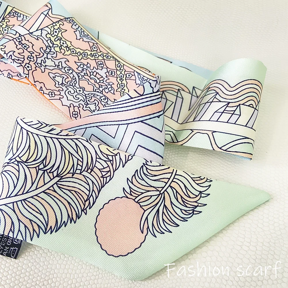 1PC Korean Fashion New Women's Twill Decorative Ribbon Small Scarf Binding Bag Handle Ribbon Hair Band Small Scarf Headband