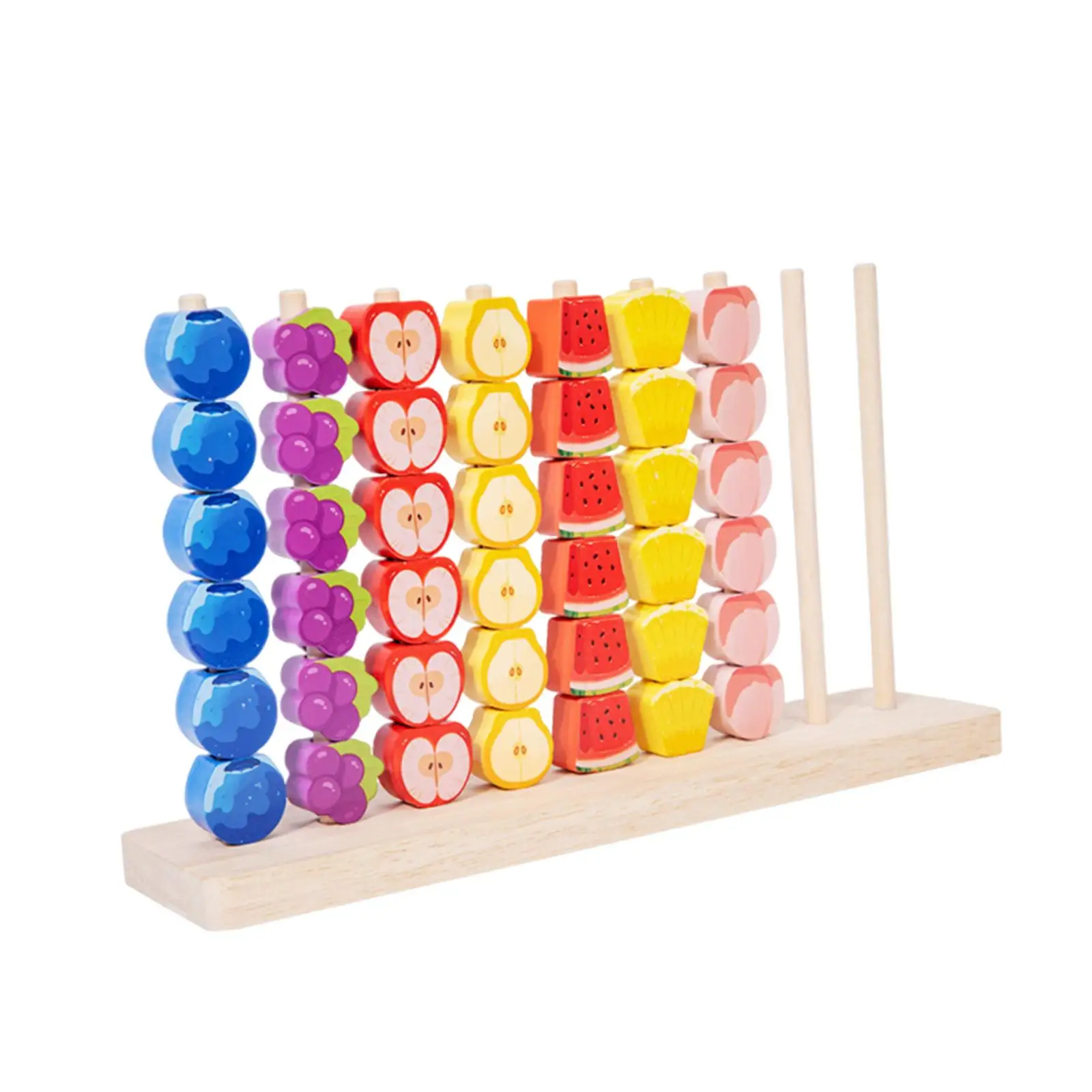 ของเล่นไม้ซ้อนผลไม้, ของเล่นเสริมพัฒนาการเรียนรู้รูปทรง, ของเล่นเรียงสีสำหรับเด็กชายและเด็กหญิง