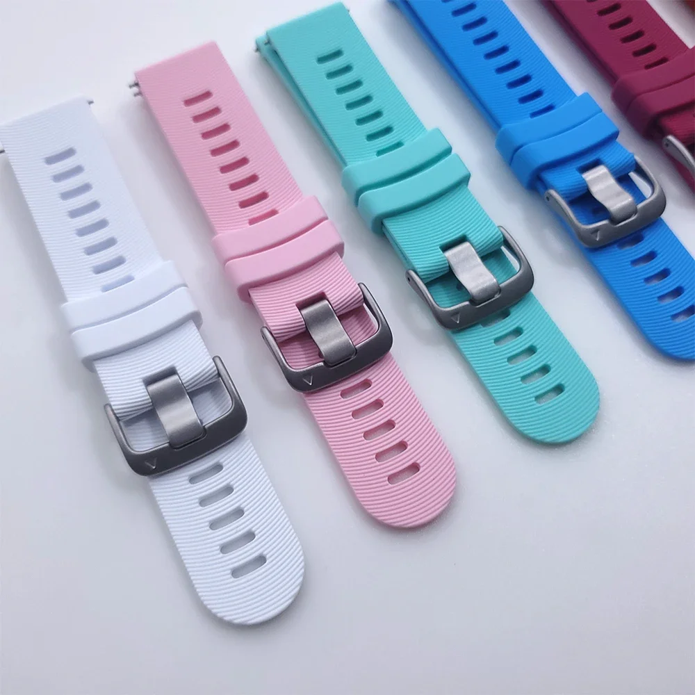 Силиконовый ремешок 20 мм для Garmin Forerunner 165 Music 245 645 55/Vivoactive 5 3/Venu 3 2 Plus sq Vivomove, аксессуары для ремешка для часов