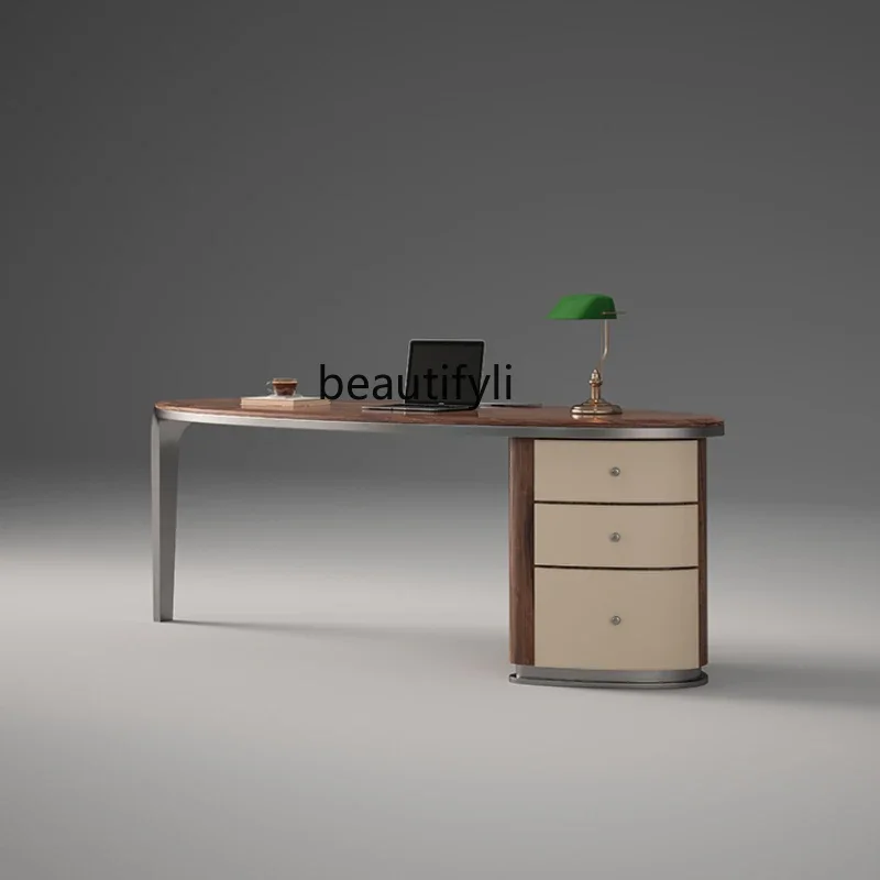 

Italian solid wood desk modern home desk new Chinese computer desk high sense