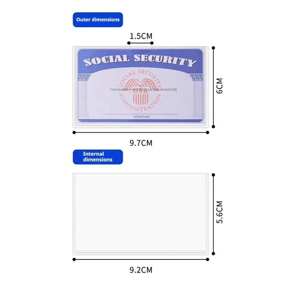 Waterproof PVC Card Holder Sleeve, Transparent ID Badge Holder for Driver License, Credit Card, Bus Pass, Medical Card Protector