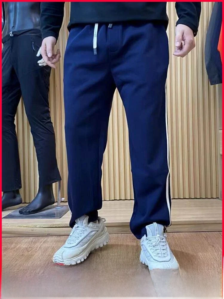 

Thiened Fce Anti-Cold Moisture ng Elastic Waist Casual Pants Men's Autumn Winter New Sle Spor Versatile Loose F...
