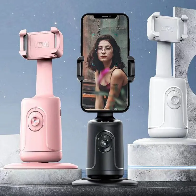 Gimbals inteligentes para telefone ao vivo, mini selfie vara, rastreamento automático, tiro, rotação de 360 graus, siga inteligente, ai, novo