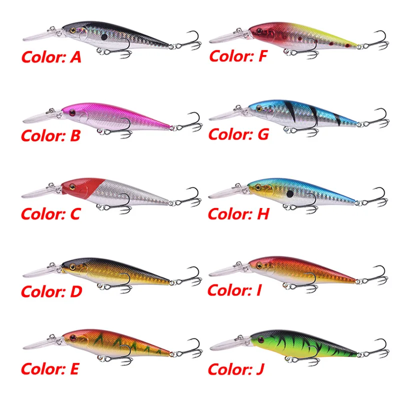 1 Pcs Floating Minnow Fishing Lures 11cm 10g Long Lips Wobblers Plastic Artificial Hard Bait With 6# Hooks Bass Pike Crankbaits