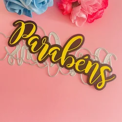 portuguese happy birthday decoration die Metal Cutting Dies DIY Scrapbook Paper Cards Embossing Craft Die Cut handmade craft
