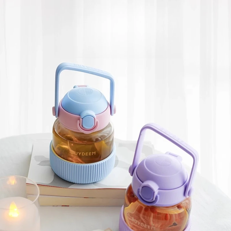 

ton cup, portable straw cup, high borosilicate glass water cup