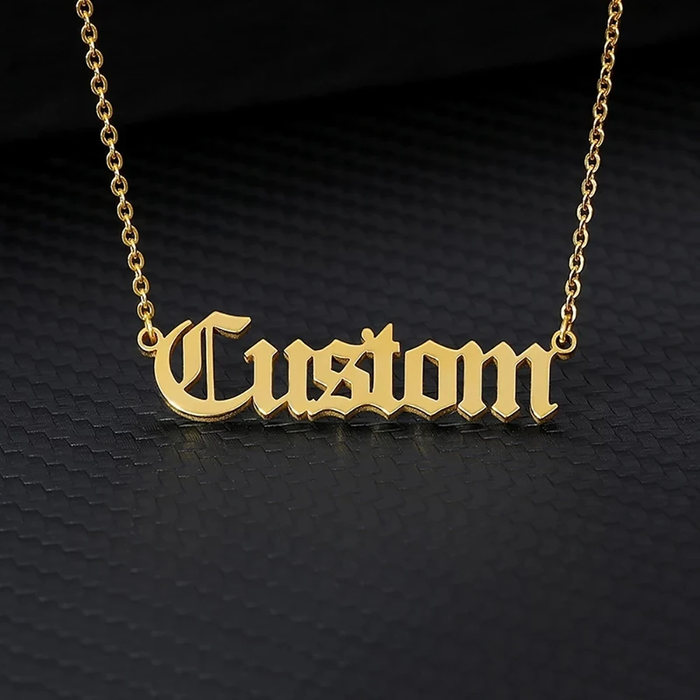 Custom Name Necklaces For Women Men Stainless Steel Customized Pendant Necklace Personalized Neck Chain Jewelry Birthday Gift