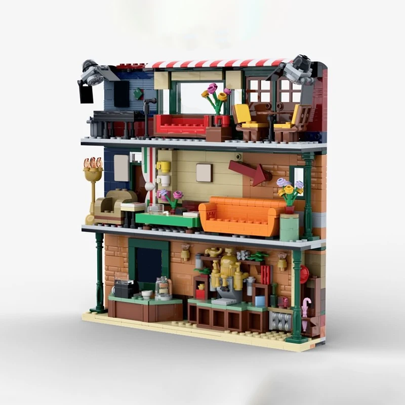 

838PCS MOC Friendser Central Perk A-Frame Cabin DIY Model Building Blocks Birthday Toys Gift