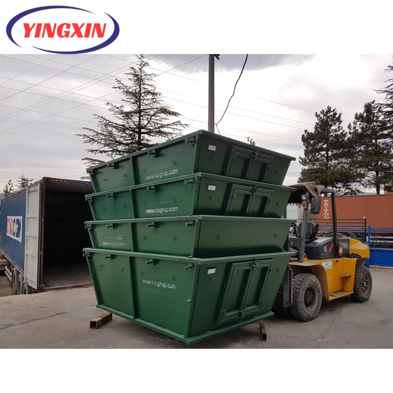 Stackable Metal Steel Recycling Skip Bins Hook Lift Bin Waste Containers for Waste Treatment Recycle Waste Storage Dumpsters