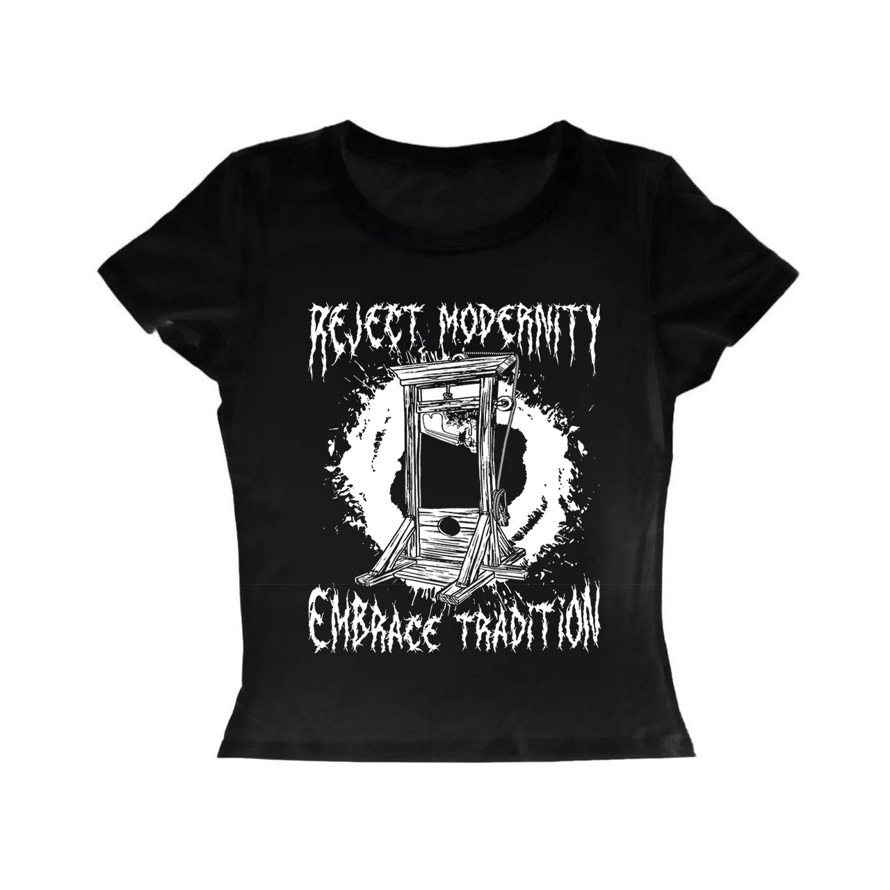 

2000s Women's T-Shirt Crop Tops Summer Short Sleeve Casual T-Shirt Punk Print And Slogan Round Neck Slim Fit Female Y2k Clothing