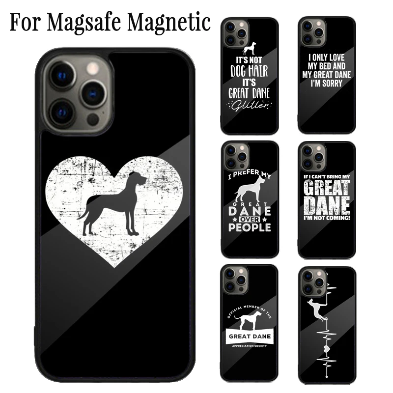 Great Dane Heartbeat Cool Funny Dog Lover funda de teléfono magnética Coque para iPhone 17 Air 16e 15 14 Plus 13 12 11 Pro Max Magsafe