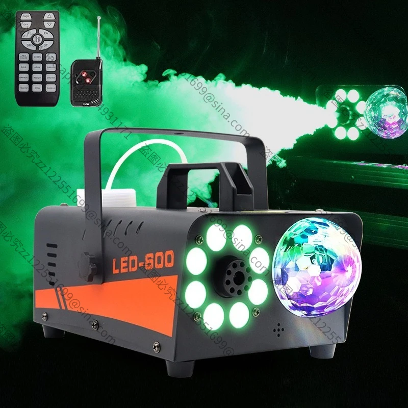 تنطبق على آلة دخان الكرة السحرية الجديدة ذات 8 ألوان متغيرة 600 وات، مولد دخان الهالوين، رذاذ صانع الضباب