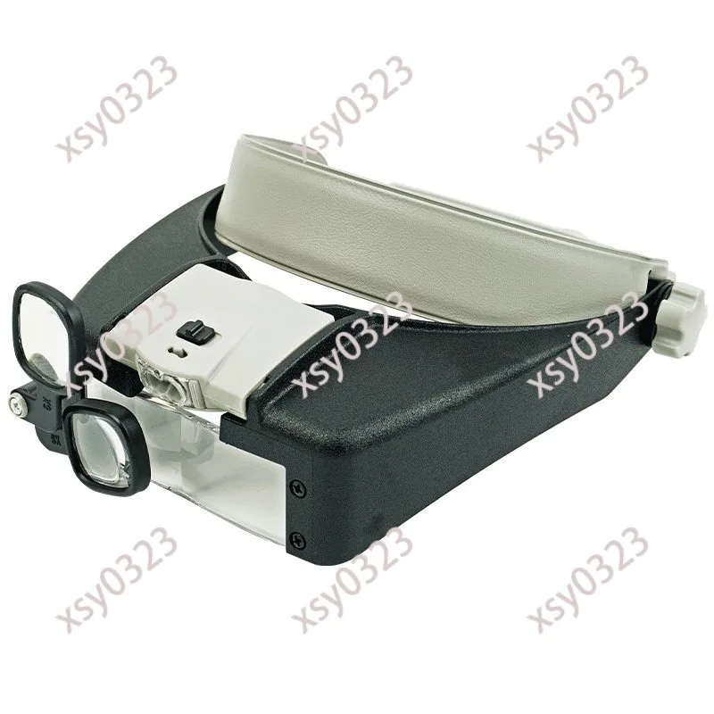 Head Mounted Magnifying Glass with LED Light HD for Electronic Watch Repair Portable