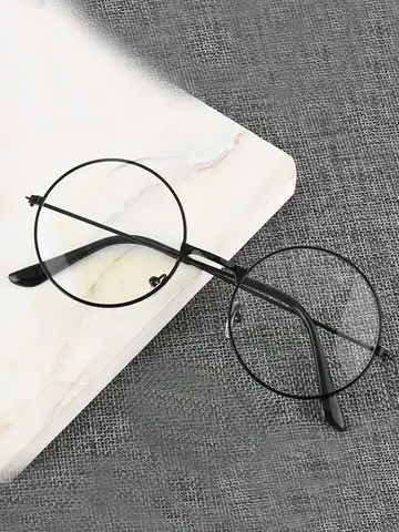 Men And Women Retro Round Blue Light Computer Mirror Reading Playing Games Eye Protection Decorative Glasses