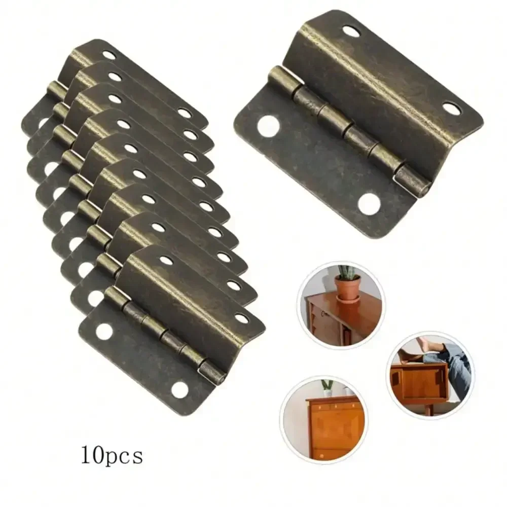 

10 шт. бронзовые петли, складные фурнитурные петли для дверей, шкафов, мебели, винтажных ювелирных шкафов