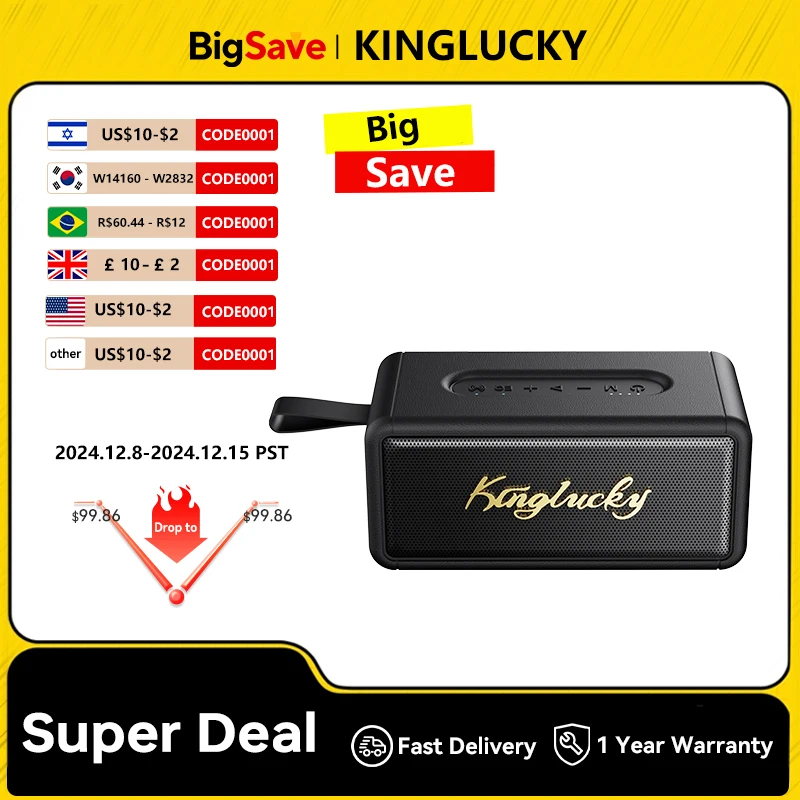 

Kinglucky S17 Bluetooth Audio Speaker Wireless Big Powerful Sound 100w IPX6 waterproof Home Family Singing Children's Gifts