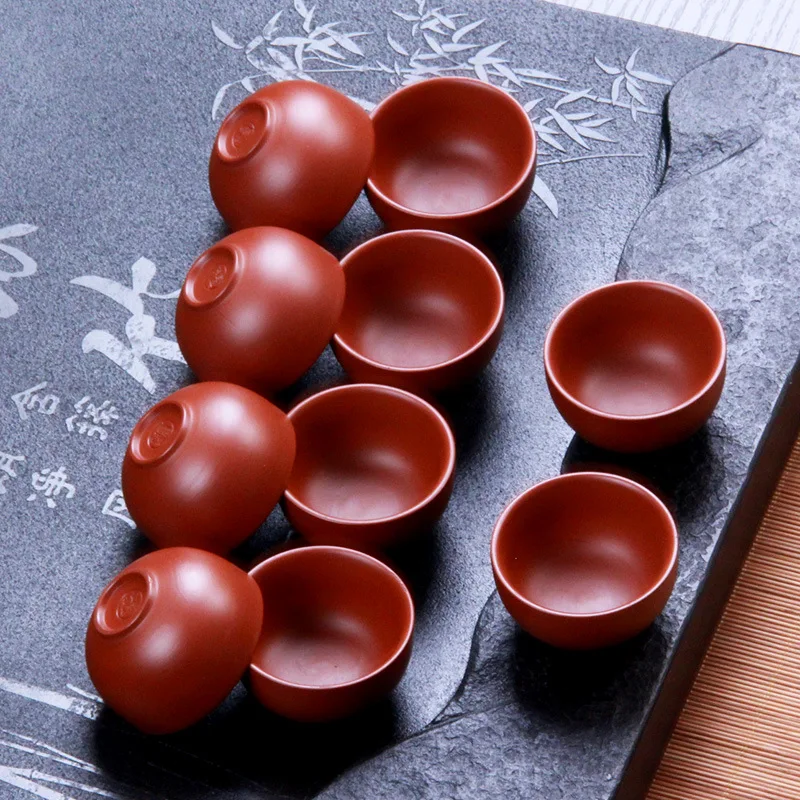 2pcs/lot zisha tea cups purple clay cup 30ml yixing cup pu er tea tools kungfu tea cup gift drink tea tool