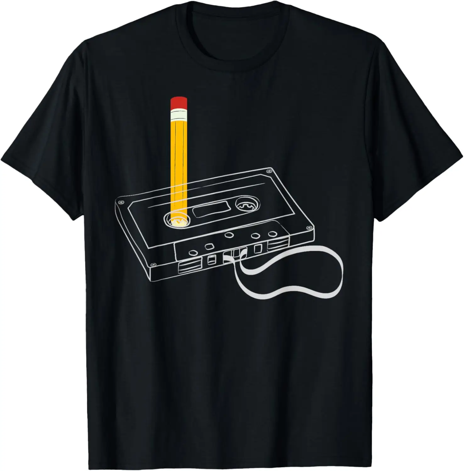 Love Retro Mixtape 80's Blank Cassette Tape Pencil 80s 90's T-Shirt