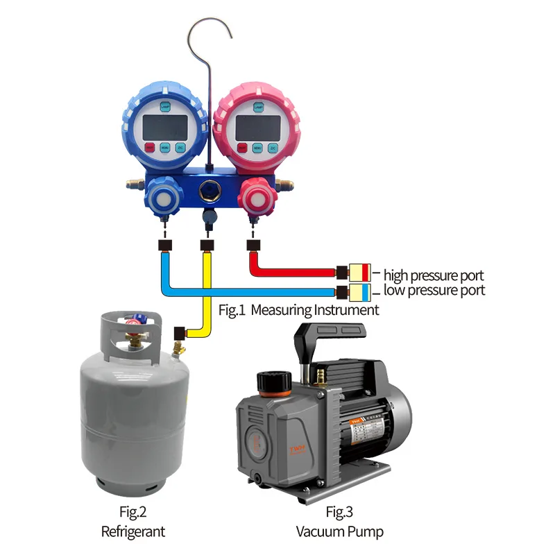 TWH Manufacture R410AR134A Auto Refrigeration Digital Refrigerant Gauge