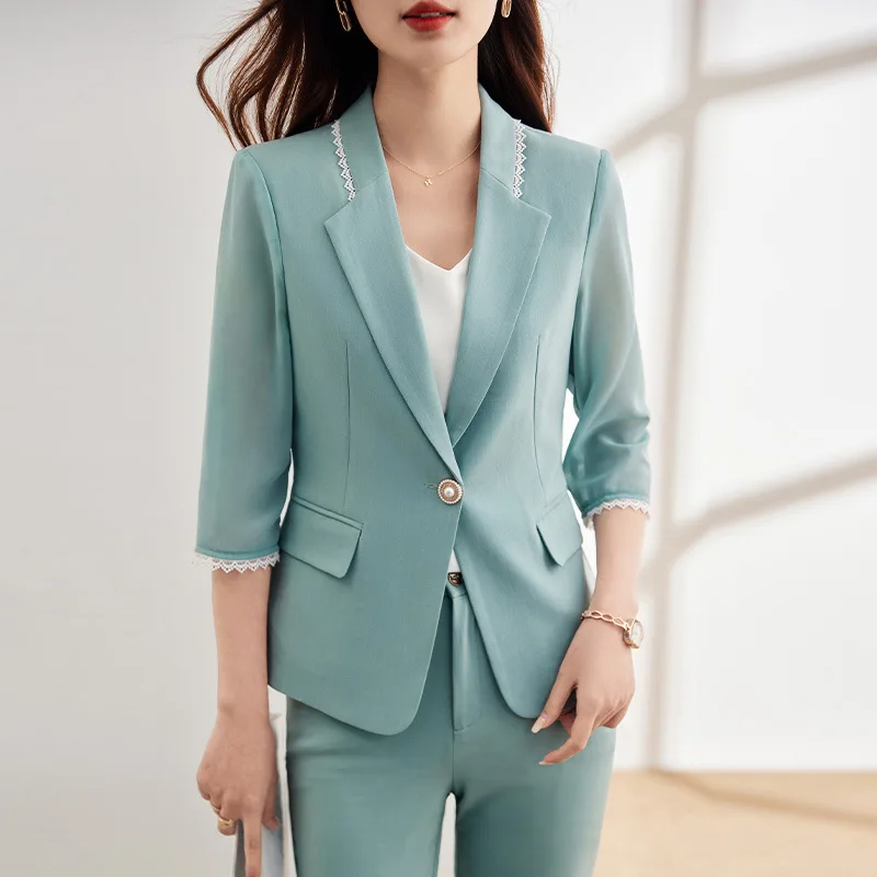 Thin Small Suit Coat Female 2023 New Spring and Summer High Sense Casual Temperament Goddess Style Suit Business Suit