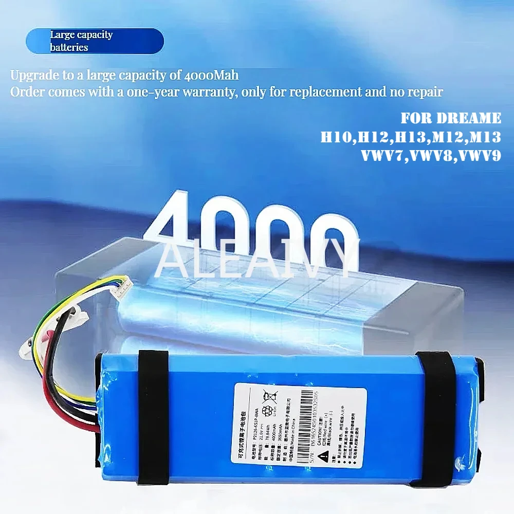 

Replacement Li-ion Battery for Dreame H10 H12 H13 VWV7 VWV8 VWV9 P2106-6S1P-BWB Handheld Wet Dry Washing Vacuum Cleaner Battery